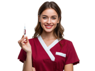 female doctor holding syringe