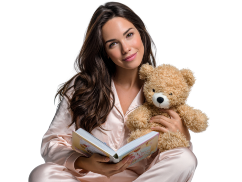 young woman reading a book