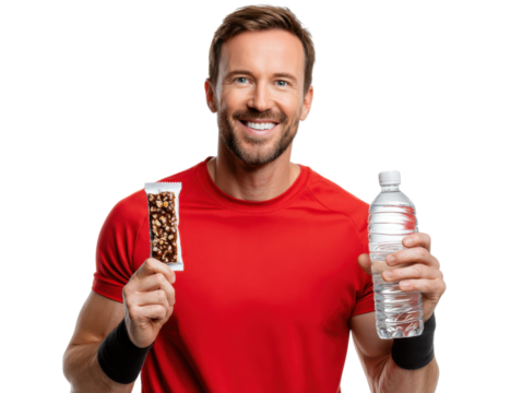 young man drinking water from bottle