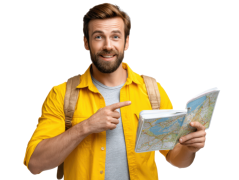 man with map