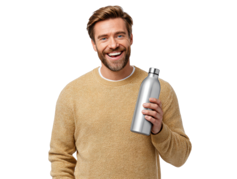 man with a bottle of wine