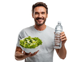 man with salad