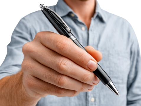 businessman writing on a clipboard