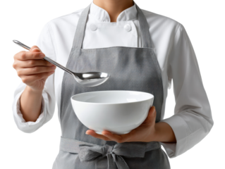 man holding a bowl of food