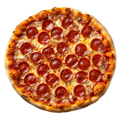 Delicious Pepperoni Pizza Isolated on White Background for Food Photography and Menu Designs