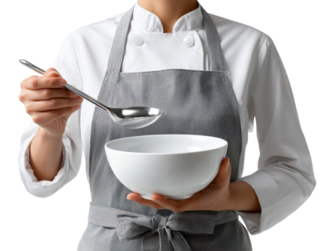 man holding a bowl of food