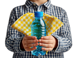 man holding bottle of water
