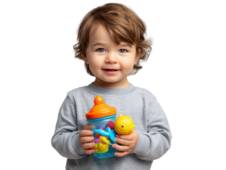 little boy playing with toys