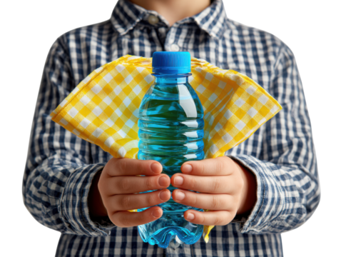 man holding bottle of water