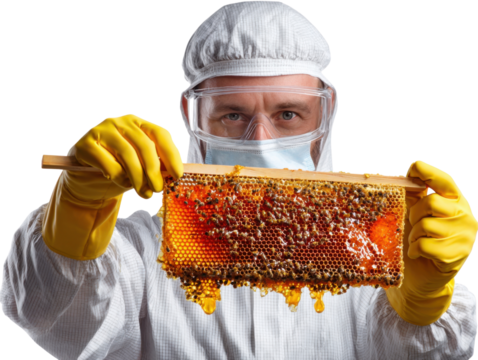 beekeeper with honey