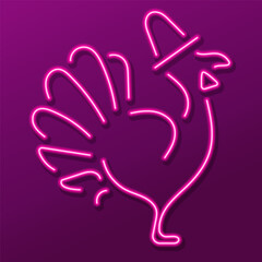 thanksgiving day neon sign, colorful modern design trends on black background. Vector illustration.
