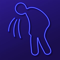 vomit neon sign, colorful modern design trends on black background. Vector illustration.