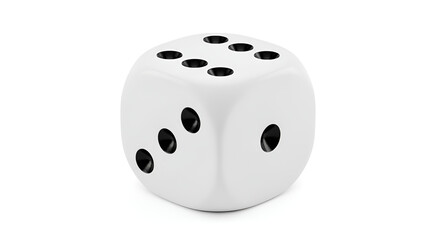 White dice with black pips for games of chance and gambling isolated on a white background studio shot at isolated  white background