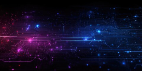 Abstract digital circuit board with glowing lines and nodes (1)