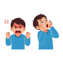 Emotional Duality: A striking visual representation showcasing the diverse facets of human emotion. Depicted here are two distinct scenes capturing intense feelings.