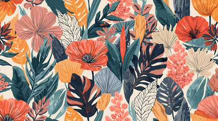 seamless pattern with poppies