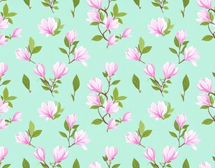 Delicate magnolia floral pattern