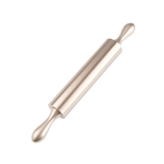 Photo of steel rolling pin isolated on transparent background
