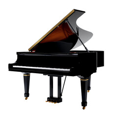 Photo of grand piano isolated on transparent background