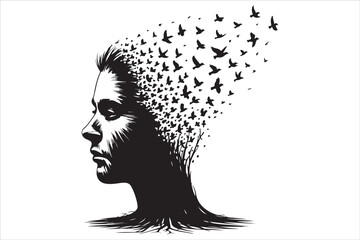 Suicide Ribbon Icon Silhouette Set &ndash; Awareness and Prevention Vectors