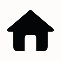 Black house icon on a white background