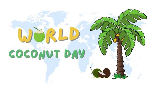 World Coconut Day Celebration with Fresh Tropical Coconuts