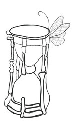 Hand drawn minimal line art vector of a vintage timepiece. Elegant clock illustration in simple line style, perfect for posters, tattoos, prints, stickers, mystical themes, and creative project