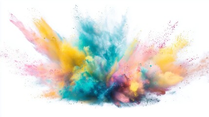 Fototapeta premium Explosion of Vibrant Colored Powder in Mid-Air