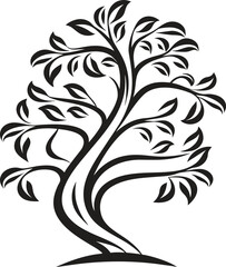 Hand-drawn tree icon, nature illustration, forest vector, doodle style tree, plant icon, foliage sketch, botanical outline, natural landscape, flat vector design