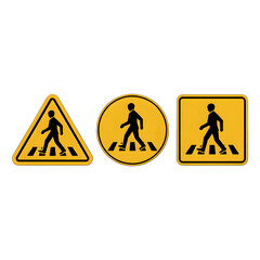 Various pedestrian crossing signs alert drivers to safety, ensuring secure travel for walkers everywhere.
