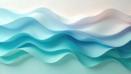 Fototapeta premium Light Blue and White Abstract Paper Waves