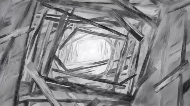 Seamless 4k stopmotion animation with abstract handdrawn artistic backgrounds