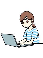 パソコンを使う女性