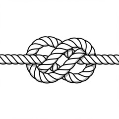 Detailed illustration of a figure eight knot, securing and binding strong, durable rope