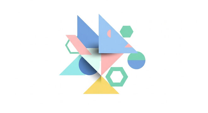Abstract Polygon Vector Art &ndash; Colorful Geometric Composition