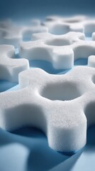 Obraz premium Close Up White Foam Gear Relief Pattern