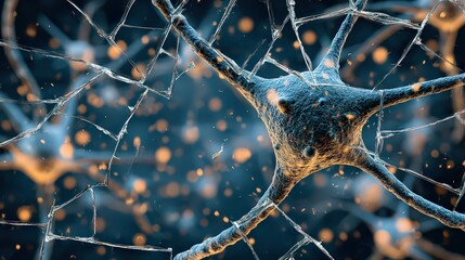 Detailed Microscopic View Of Neuron Connections