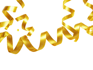 Golden ribbon swirls against black