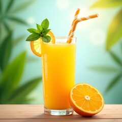 Fototapeta premium Glass of orange juice