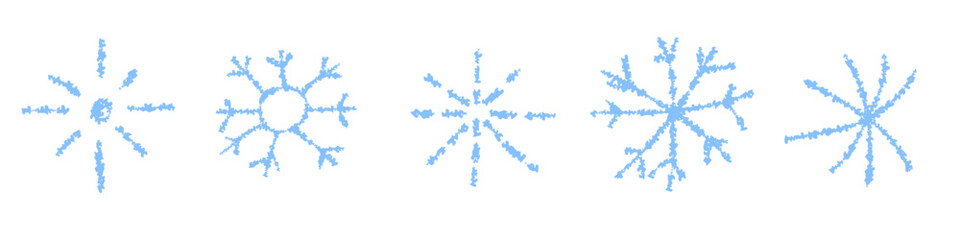 Hand drawn chalk snowflakes set