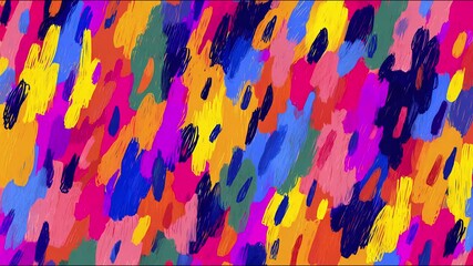 Vibrant stopmotion animation: abstract handdrawn seamless pattern in 4k