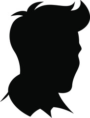 Man face side view silhouette vector icon on white background. Man vector logo silhouette. black man. 
