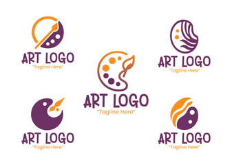 5 Art Logo Set Modern Creative Design Collection