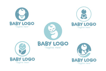 5 Baby Logo Set Modern Cute Minimalist Design