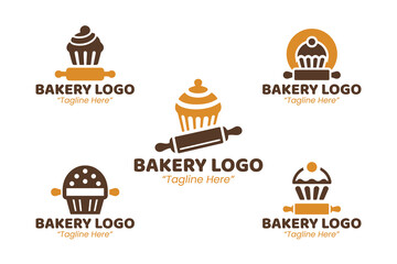 5 Bakery Logo Set Modern Minimalist Culinary Brand Design