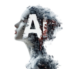 AI concept art, woman's head