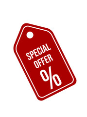 Special Offer red minimalist vector tag
