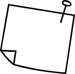 Vector business icon vector art of blank sticky note pinned with a thumbtack