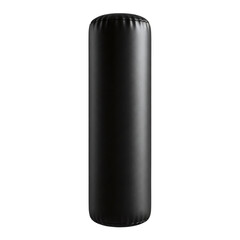 Black leather cylindrical bolster pillow