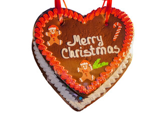 Hanging Gingerbread Heart Merry Christmas 